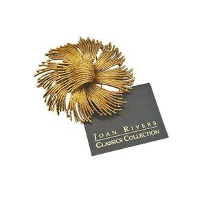 Joan Rivers Classics Collection Gold Tone Flower Cordelia Pin Brooch Swirl Rope